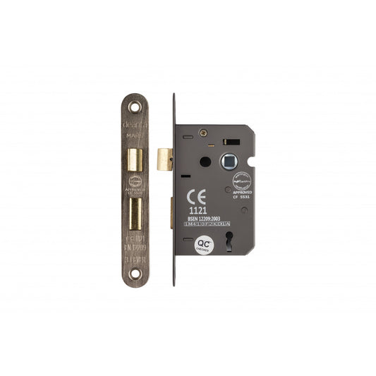3 Lever Mortice Sash Lock Satin Nickel