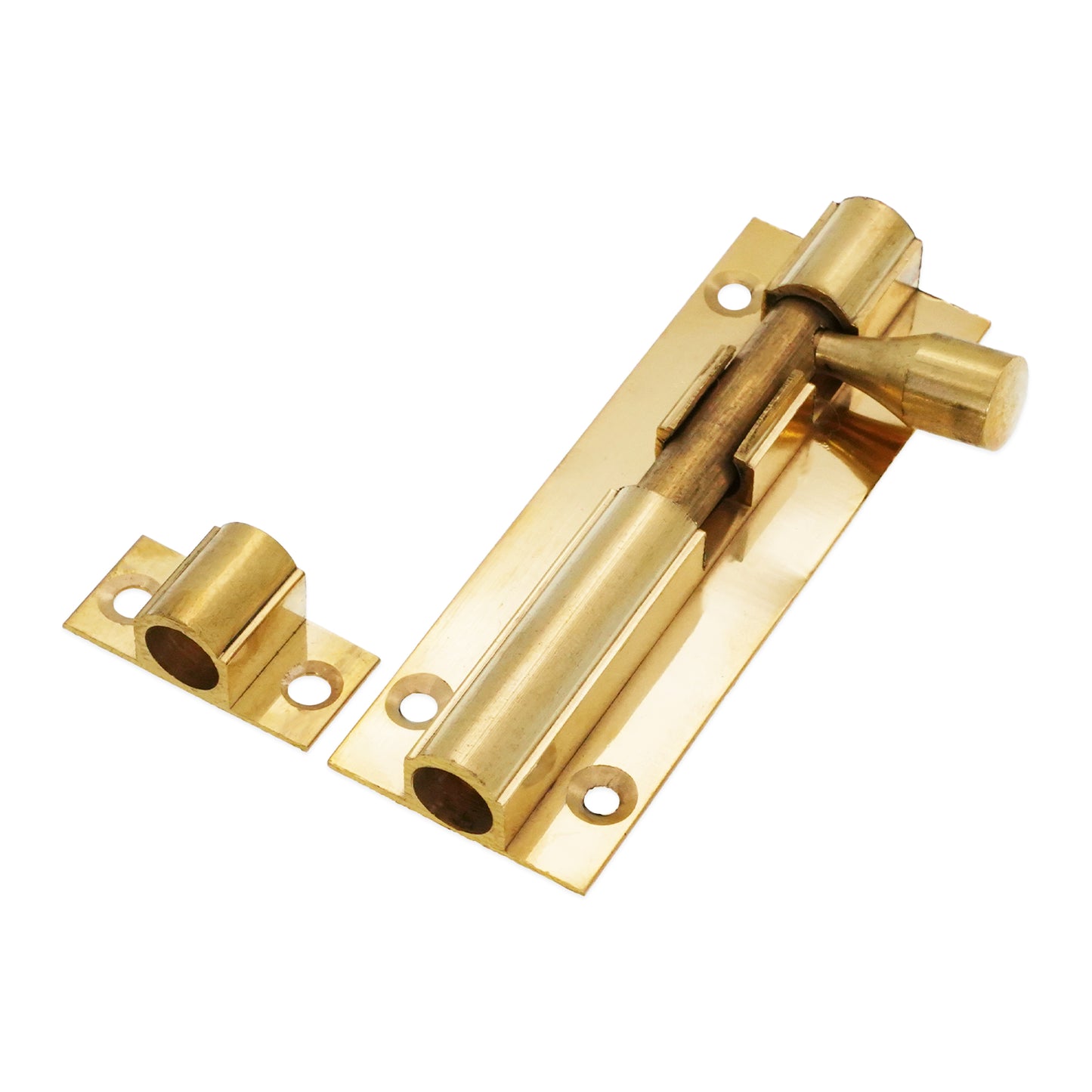 Brass Barrel Bolt 75mm Polished Brass