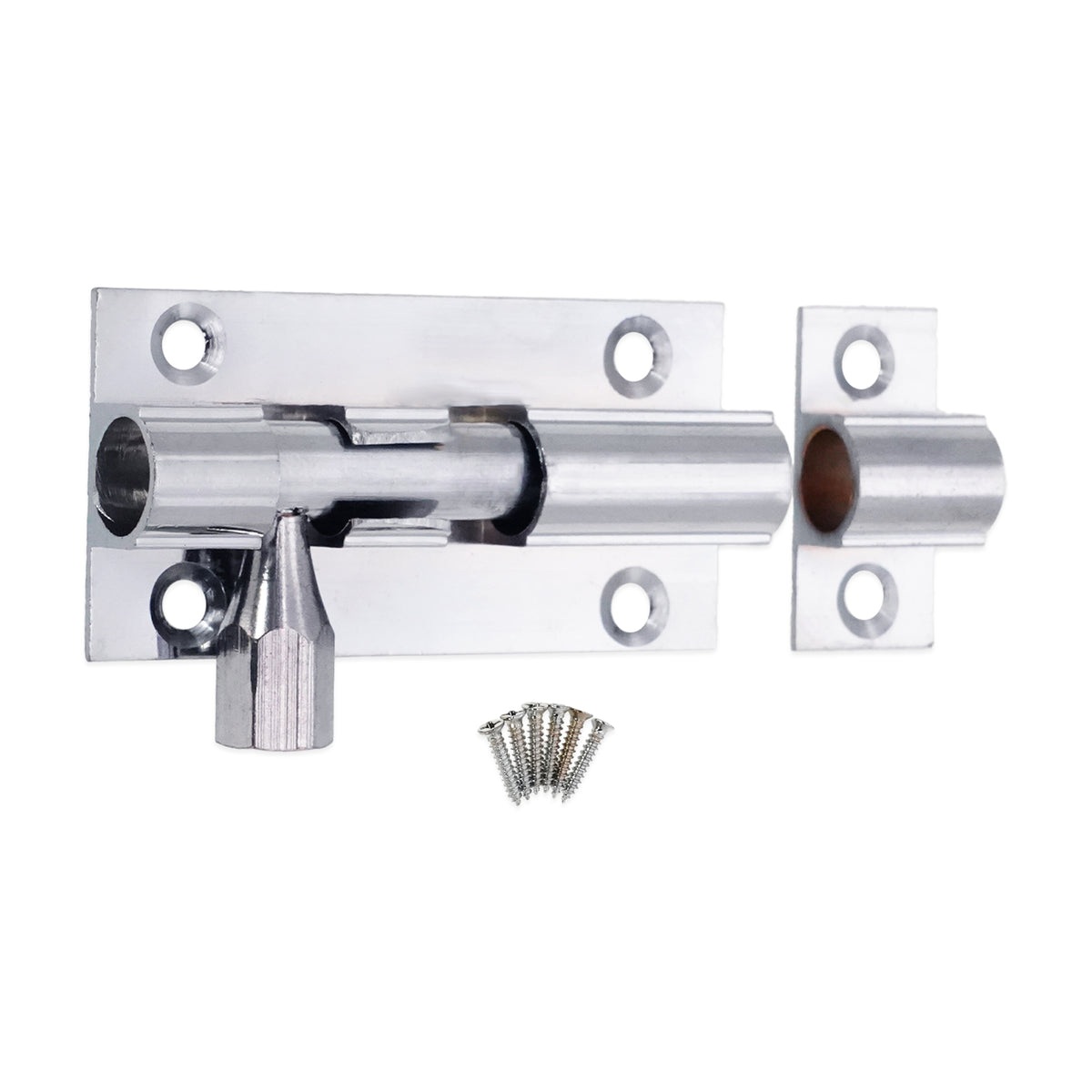 Brass Barrel Bolt 50mm Polished Chrome