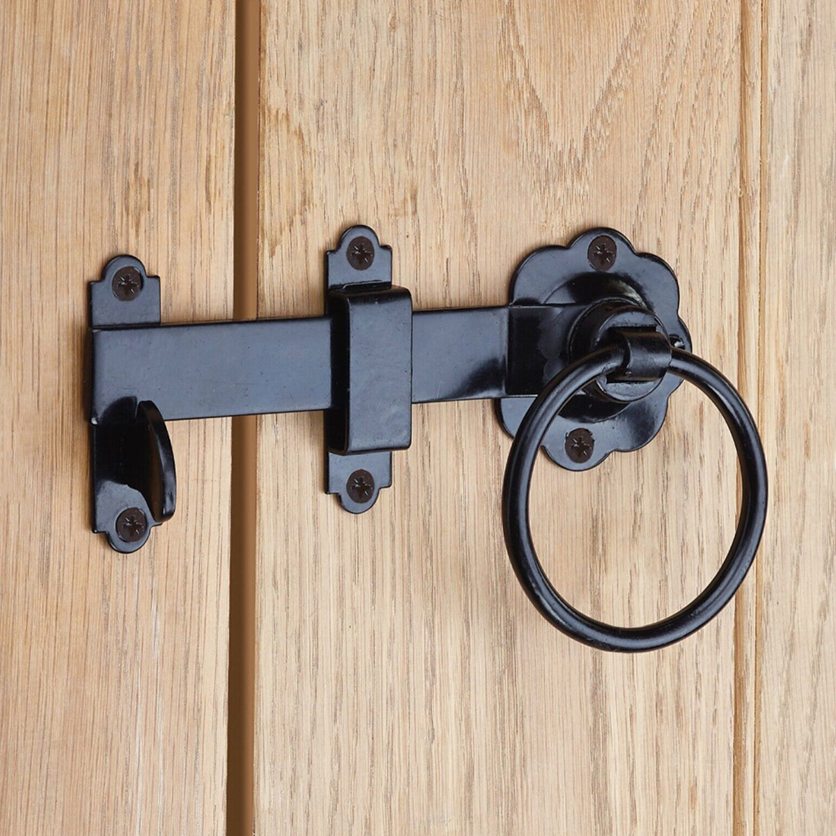 Ring Gate Latch - Plain Black