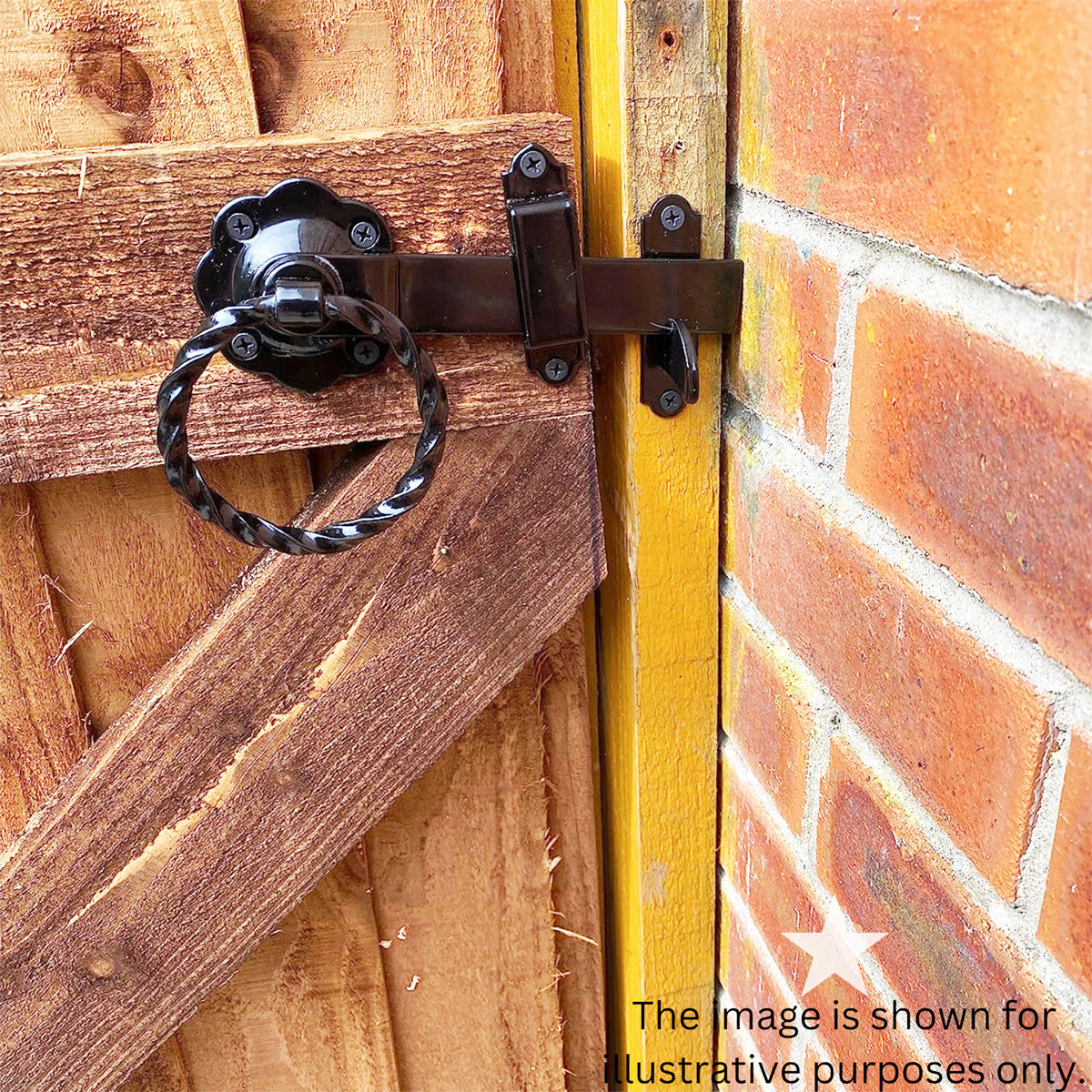 Ring Gate Latch - Twisted Black
