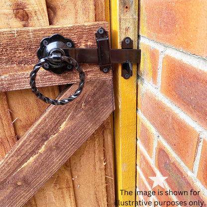 Ring Gate Latch - Twisted Black