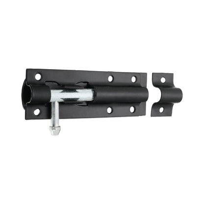 Iron Barrel Bolt - Straight 4" Black