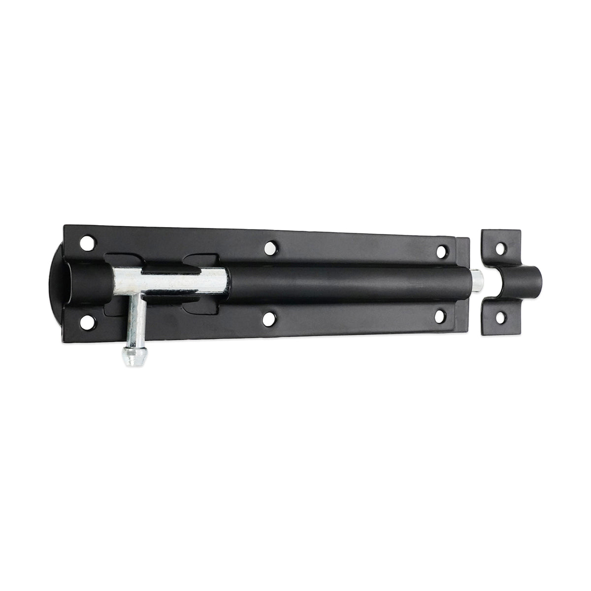 Iron Barrel Bolt - Straight 6" Black