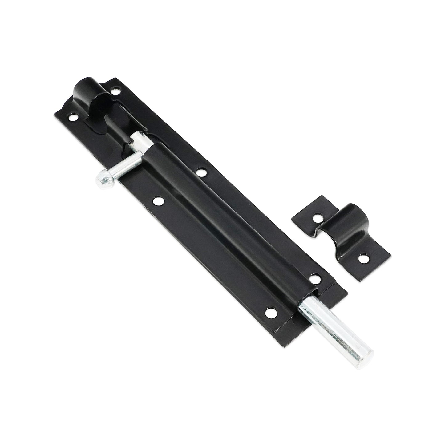 Iron Barrel Bolt - Straight 6" Black