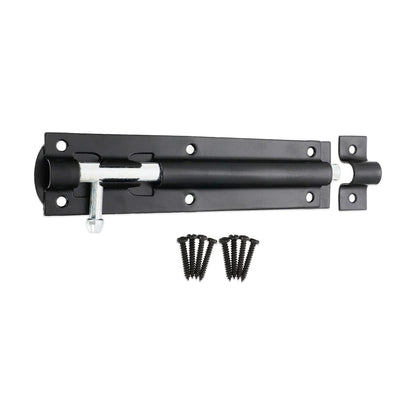 Iron Barrel Bolt - Straight 6" Black