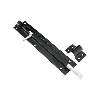 Iron Barrel Bolt - Straight 8" Black