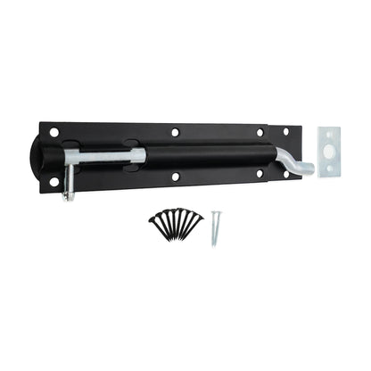 Iron Barrel Bolt - Necked 8" Black