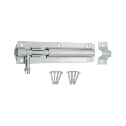 Iron Barrel Bolt - Straight 6" Zinc