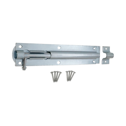 Iron Barrel Bolt - Straight 8" Zinc