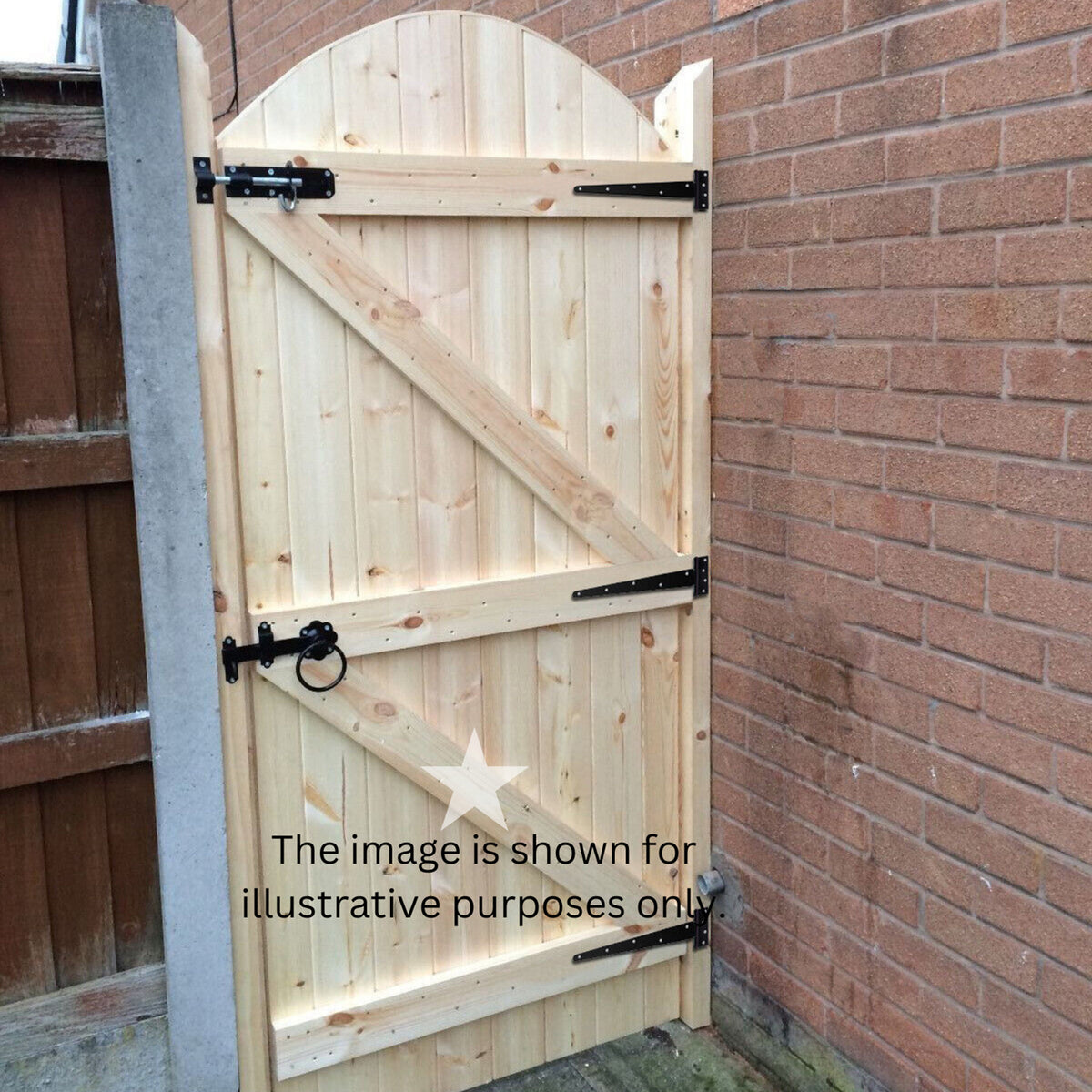 14" 350mm Plain Ring Gate Ironmongery Kit Black