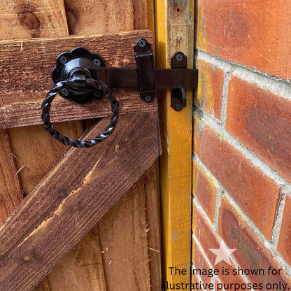 10" 250mm Twist Ring Gate Ironmongery Kit Black