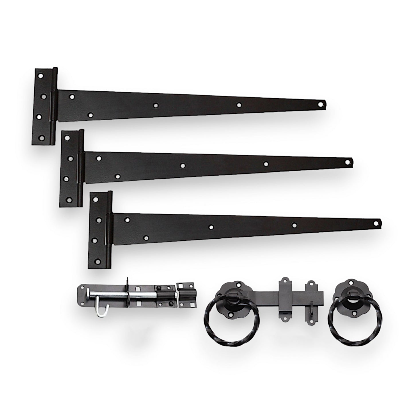 18" 450mm Twist Ring Gate Ironmongery Kit Black