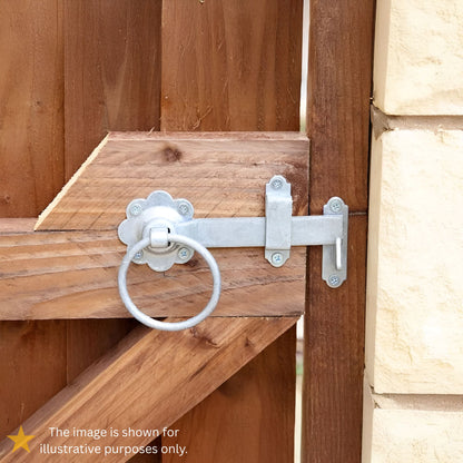 10" 250mm Plain Ring Gate Ironmongery Kit Zinc