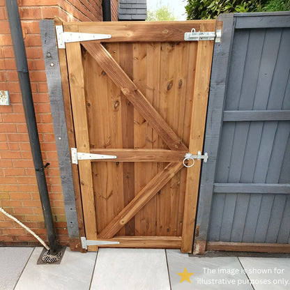 12" 300mm Plain Ring Gate Ironmongery Kit Zinc