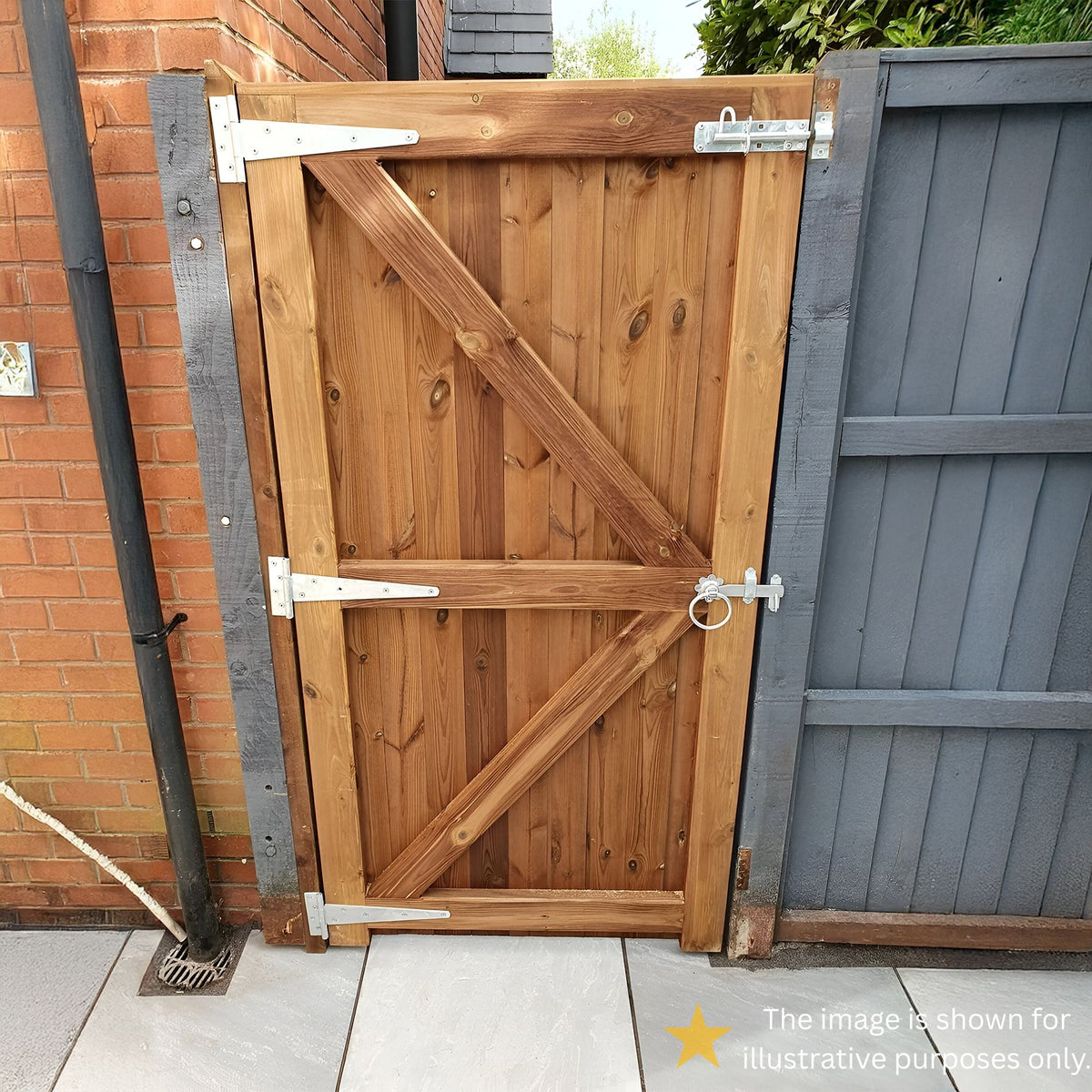 14" 350mm Plain Ring Gate Ironmongery Kit Zinc