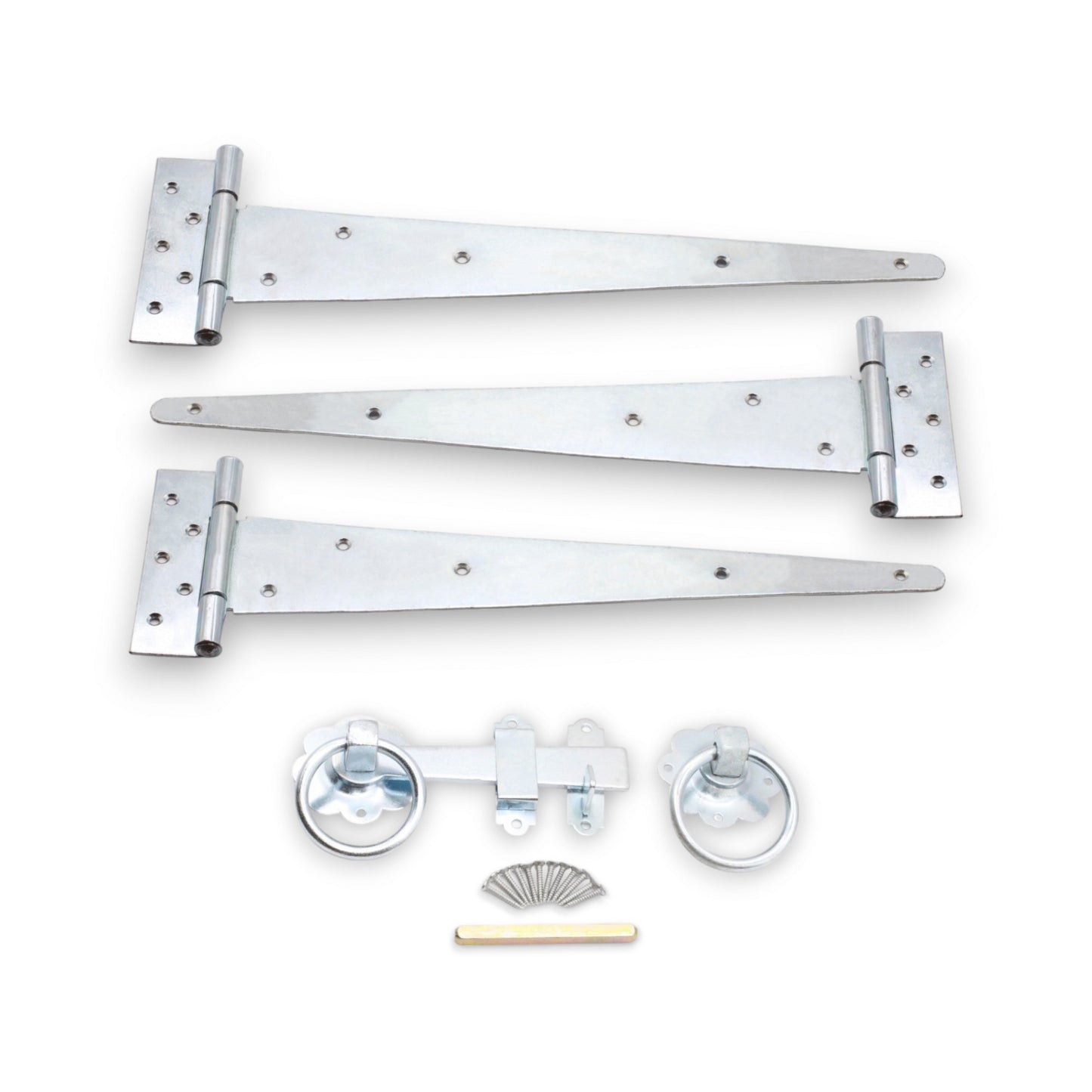 18" 450mm Plain Ring Gate Ironmongery Kit Zinc