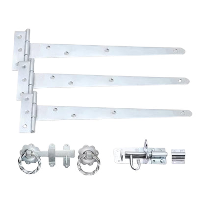 10" 250mm Twist Ring Gate Ironmongery Kit Zinc