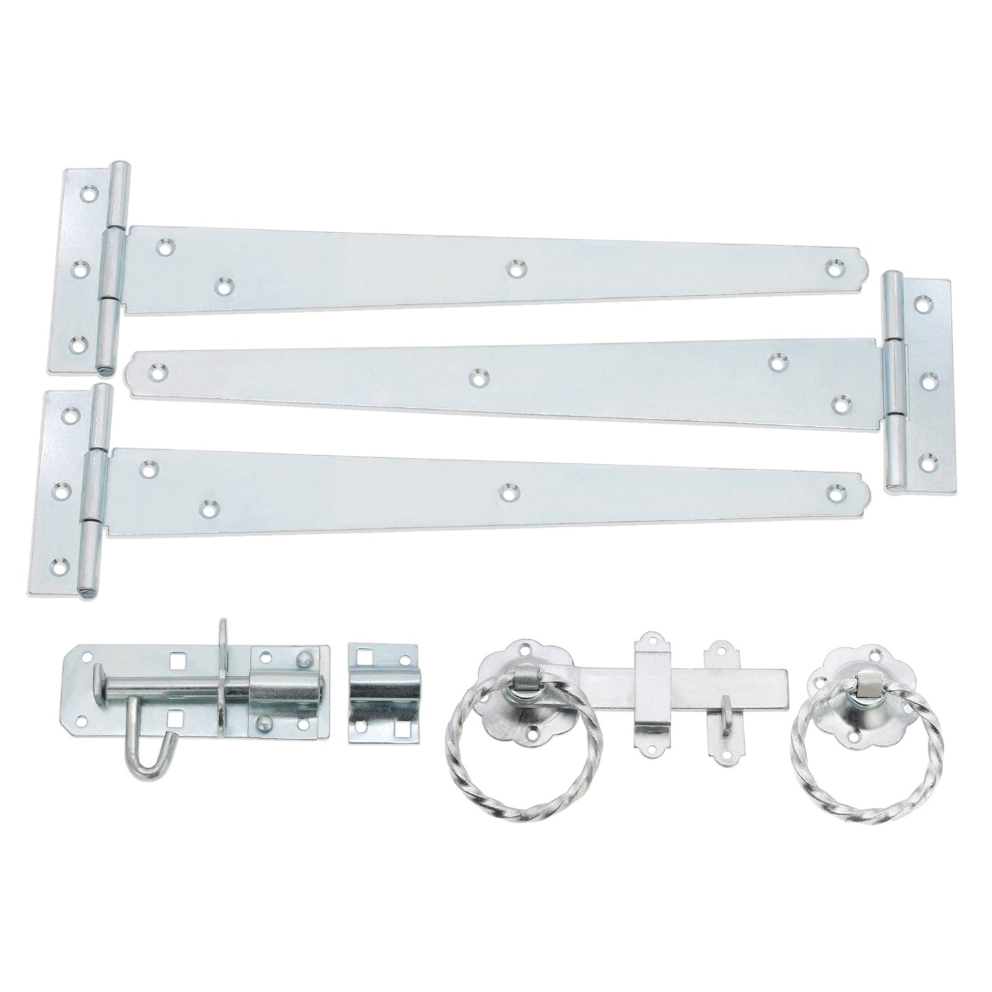 12" 300mm Twist Ring Gate Ironmongery Kit Zinc