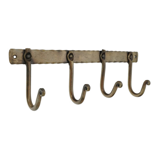 Iron Coat Hook Plain 4 leg - Antique