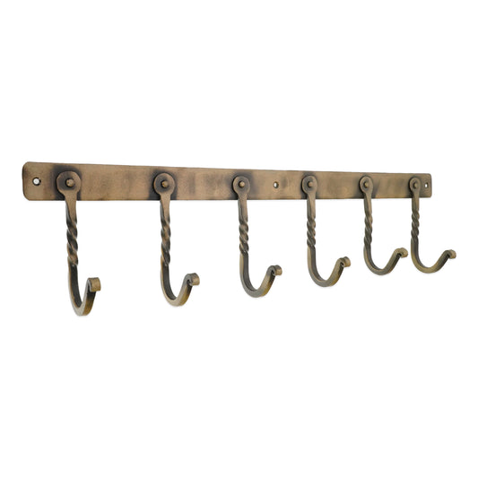 Iron Coat Hook Twisted 6 leg - Antique