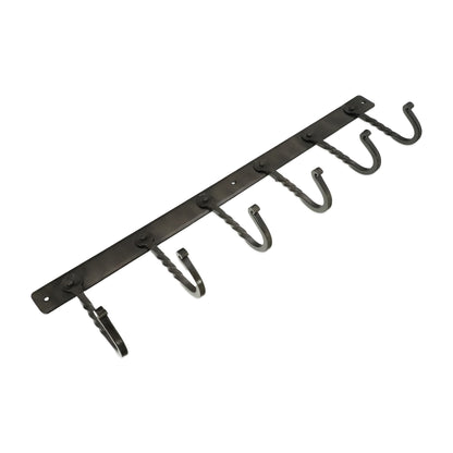 Iron coat hook twisted 6 leg - Pewter