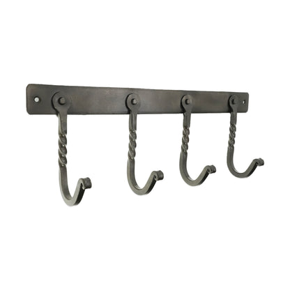 Iron Coat hook Twisted 4 leg - Pewter