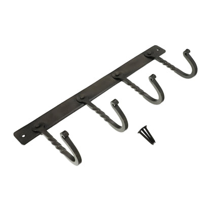 Iron Coat hook Twisted 4 leg - Pewter