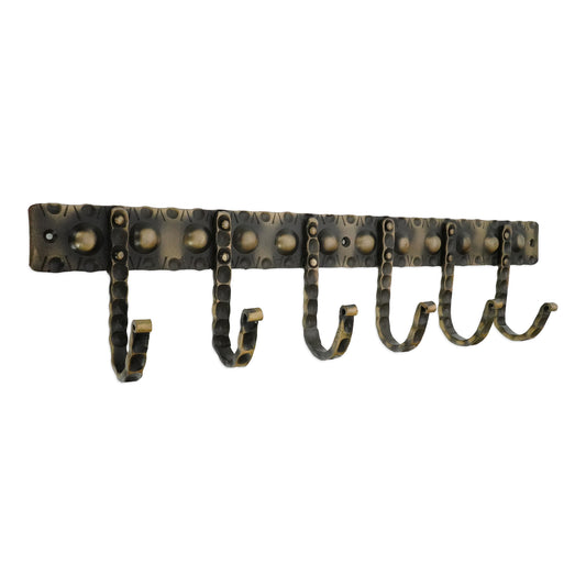 Iron Coat Hook Dotted 6 leg - Antique