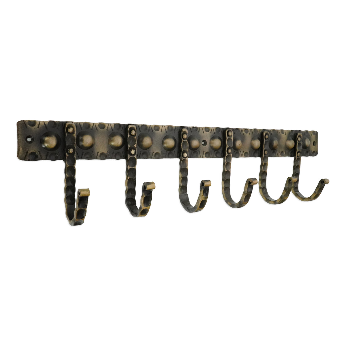 Iron Coat Hook Dotted 6 leg - Antique