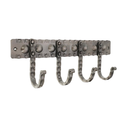 Iron Coat Hook Dotted 4 leg - Pewter