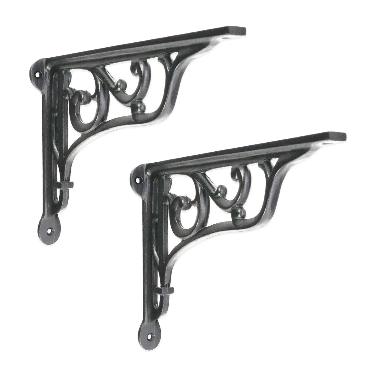 Edwardian Scroll Shelf Bracket Black (Sold in Pairs)