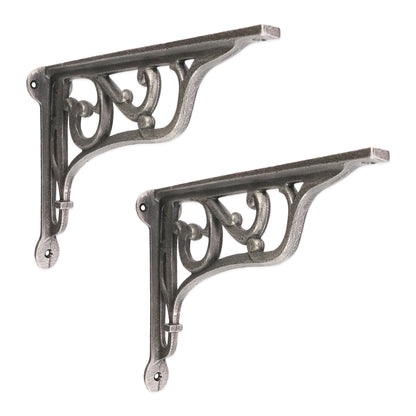 Edwardian Scroll Shelf Bracket Pewter (Sold in Pairs)