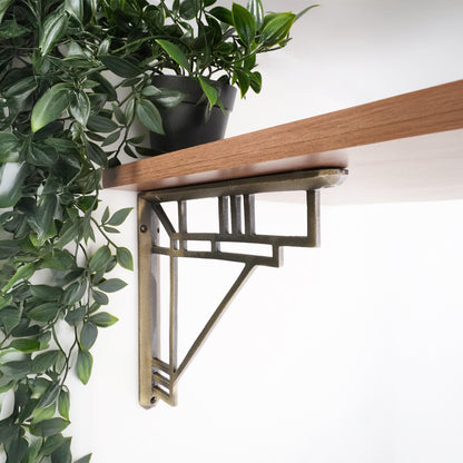 Art Deco Shelf Bracket Matt Antique (Sold in Pairs)