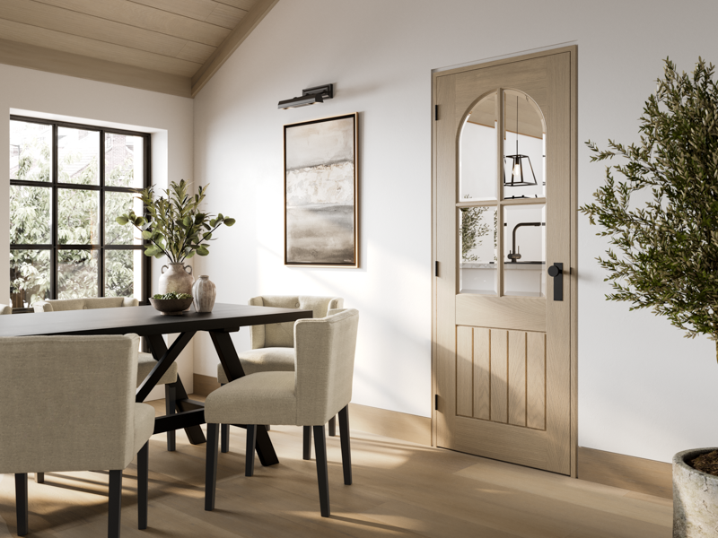 Mexicano Arched Square Top Glazed Pre-Finished Blonde Oak life