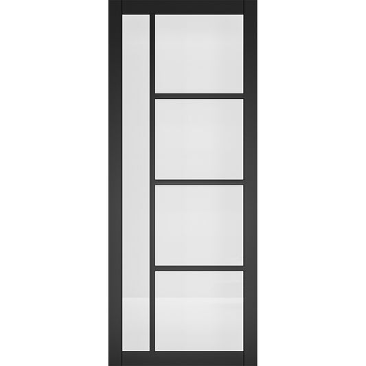 Brixton Black Prefinished Glazed Internal Door 