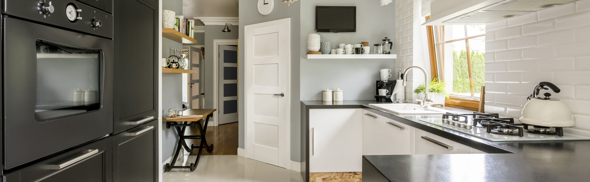 Contemporary 4 Panel White Primed Internal Door life