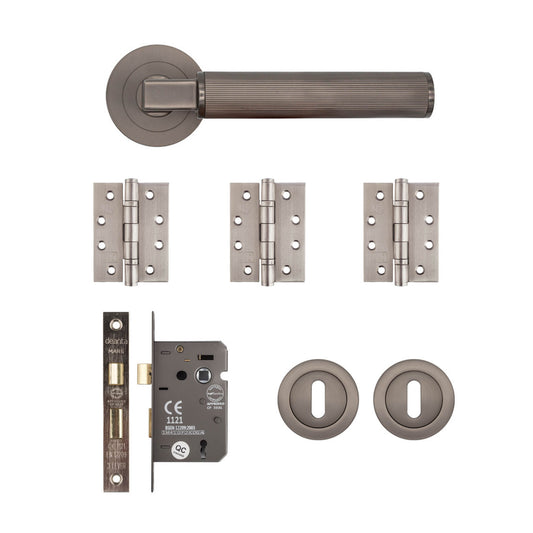 Delphi Mortice Kit Matt Satin Black Nickel
