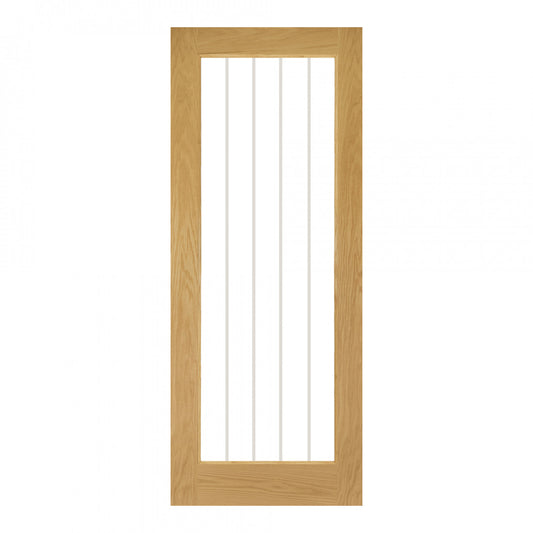 Ely Unfinished Oak Glazed 1 Lite Full Internal Door
