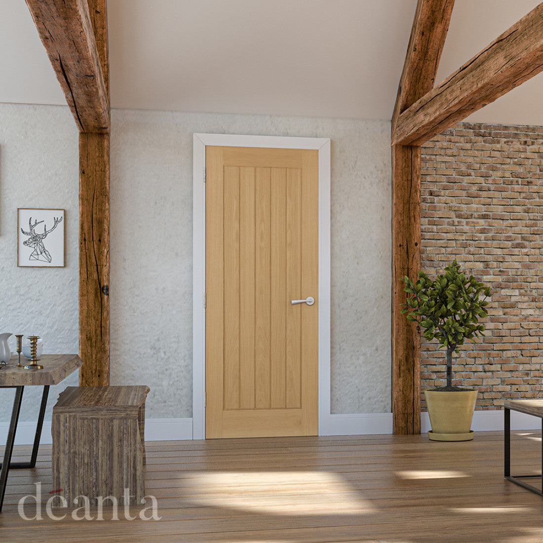 Ely Unfinished Oak internal door Deanta life