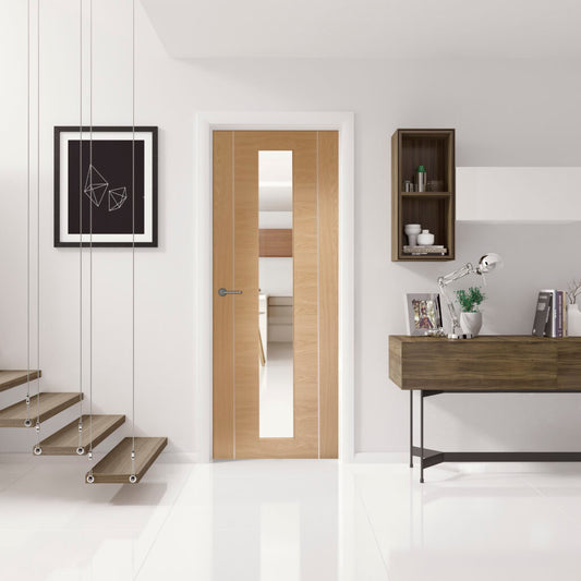 Forli Internal Oak Pre-Finished Door Clear Glass life
