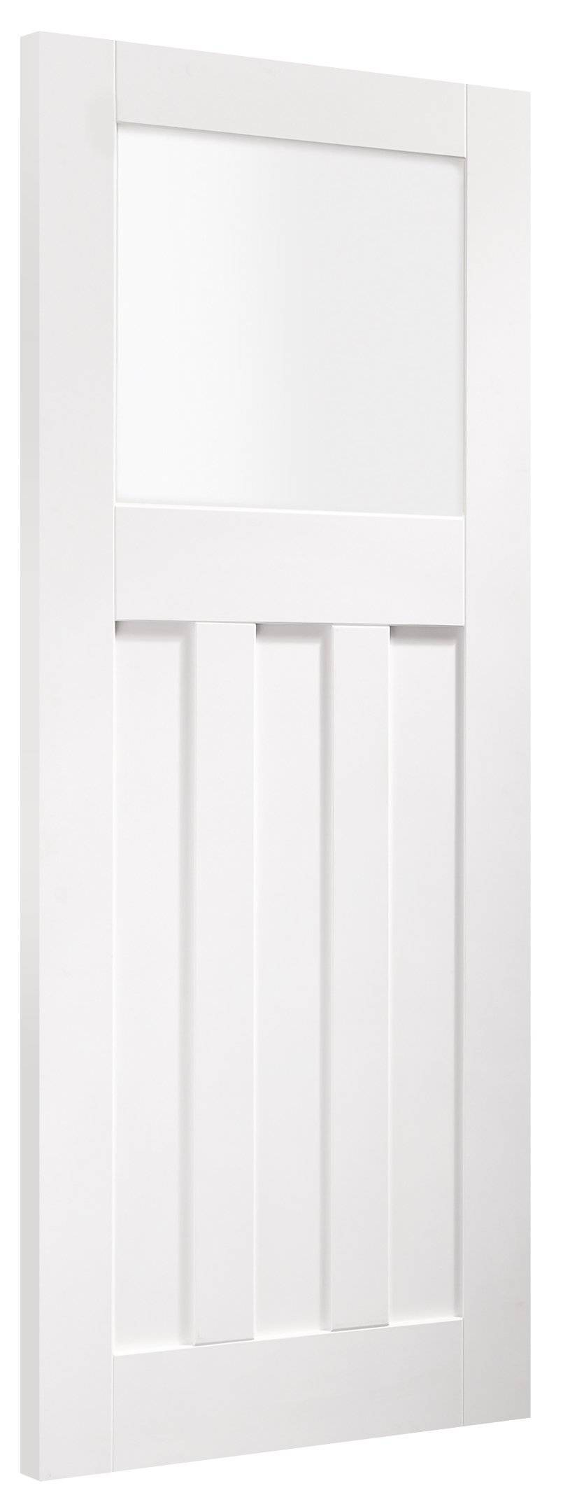 White wooden door with a minimalist design on a white background