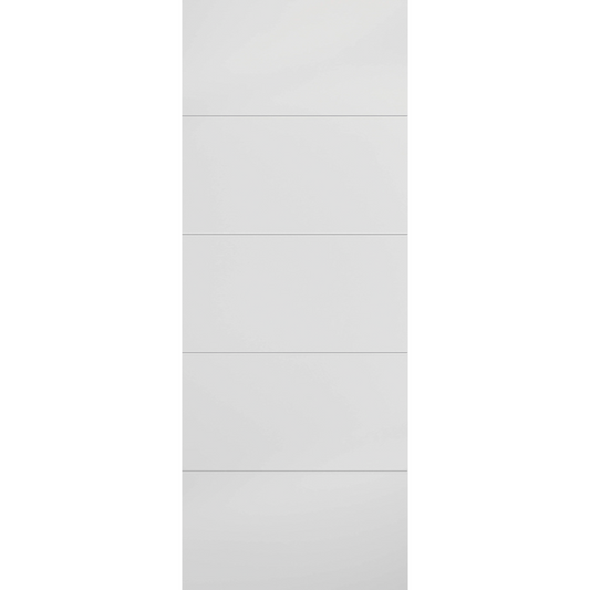 Horizontal Four Line Primed White Fire Door