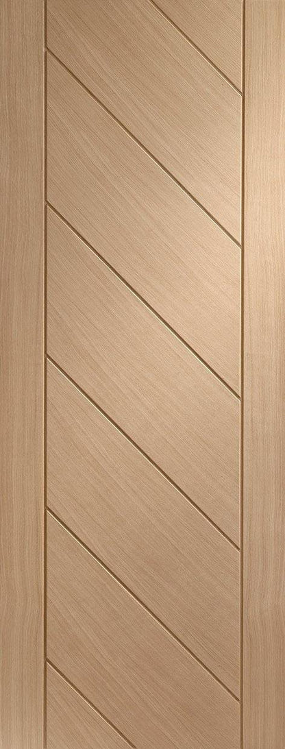 Wooden panel with a chevron pattern