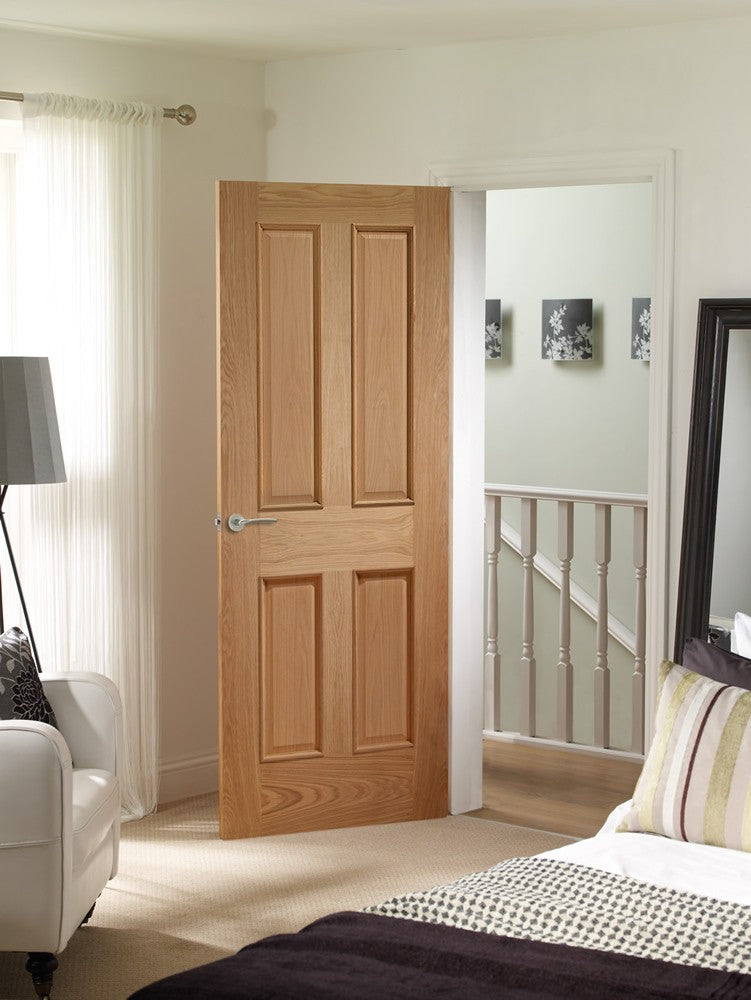 Internal Oak Victorian 4 Panel with Raised Mouldings Fire Door