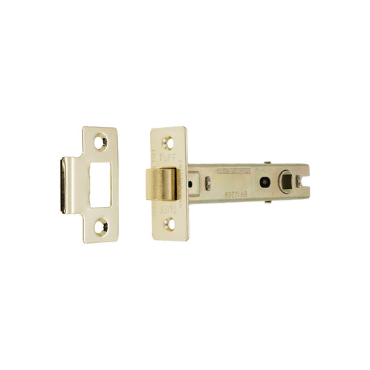 4" CE Bolt Through Tubular latch Electro Brass