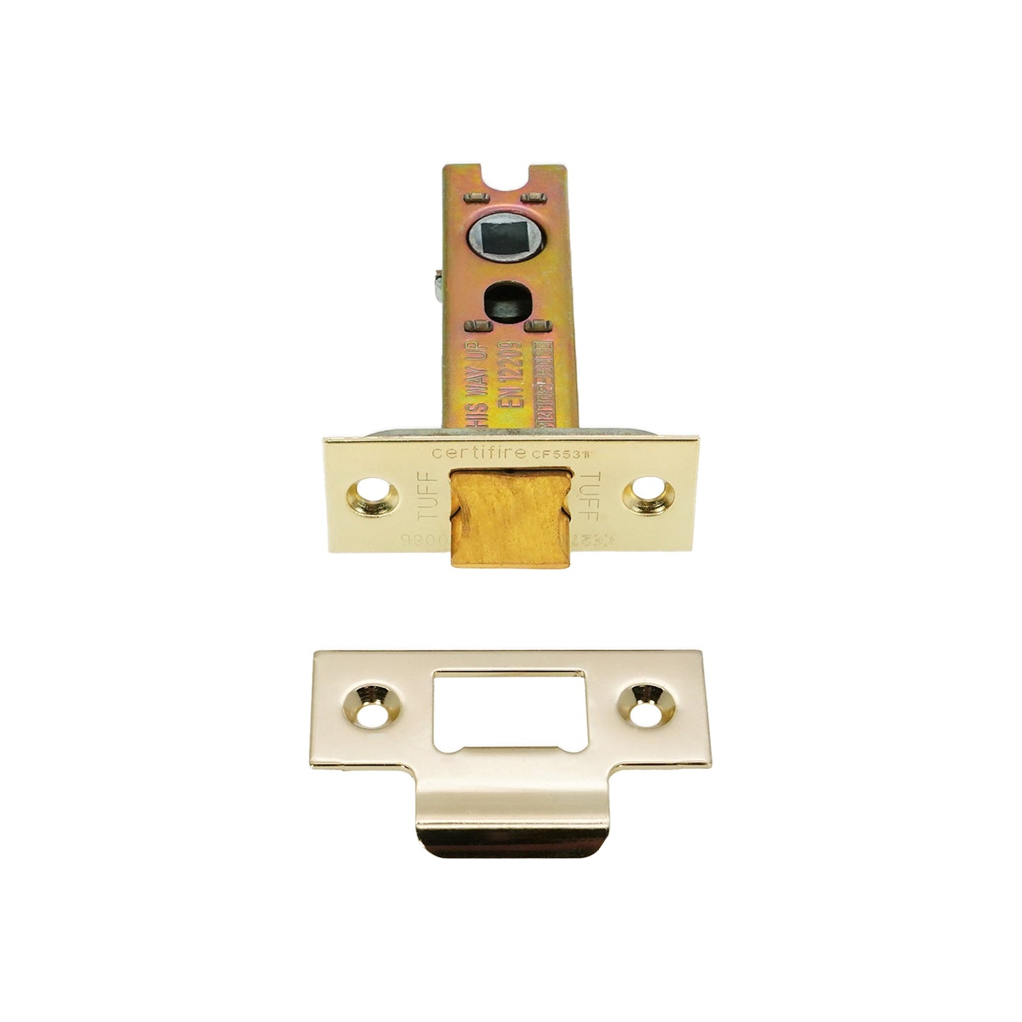 4" H/D Tubular Latch CE - Electro Brass
