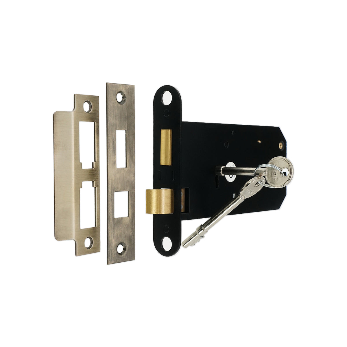 3 Lever Horizontal Sash Lock 6" Antique Brass