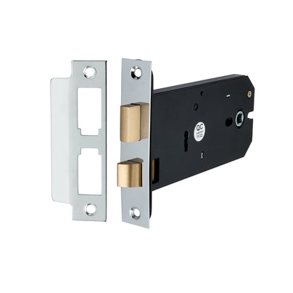 3 Lever Horizontal Sash Lock 6" Polished Chrome