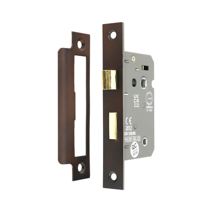 2.5" CE 3 Lever Bathroom Lock FD60 - Aged Bronze